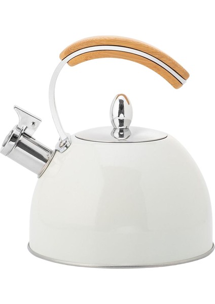 3l Paslanmaz Çelik Islık Stopetop / Indüksiyon Kettle W / Kolu Beyaz (Yurt Dışından)