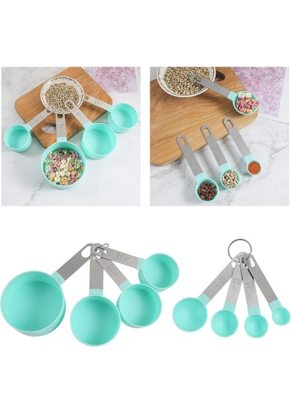8 Parça Ölçüm Kaşık Kaşık Paslanmaz Çelik Kolu ile Set Protein Tozu Yeşil (Yurt Dışından) modelleri