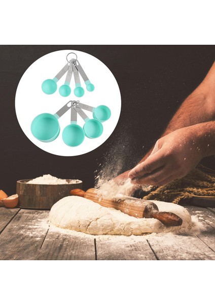 8 Parça Ölçüm Kaşık Kaşık Paslanmaz Çelik Kolu ile Set Protein Tozu Yeşil (Yurt Dışından) indirimleri