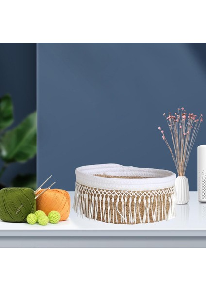 Pamuk Dokuma Sepeti Dekoratif Organizatör Aperatifler Banyo Sarı İçin Aşınmaya Dayanıklı fırsatları