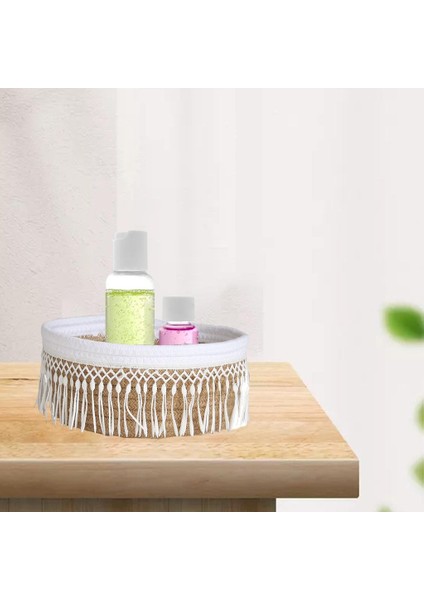 Pamuk Dokuma Sepeti Dekoratif Organizatör Aperatifler Banyo Sarı İçin Aşınmaya Dayanıklı indirimleri