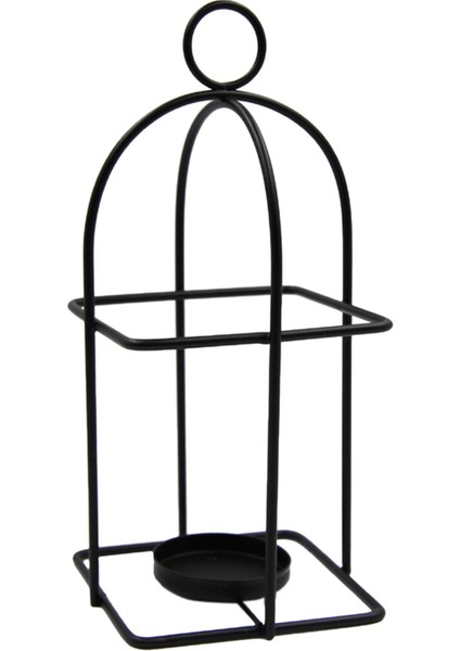 Birdcage Mumluk Dekoratif Mum Centerpieces Metal Ev Parti Siyah İçin