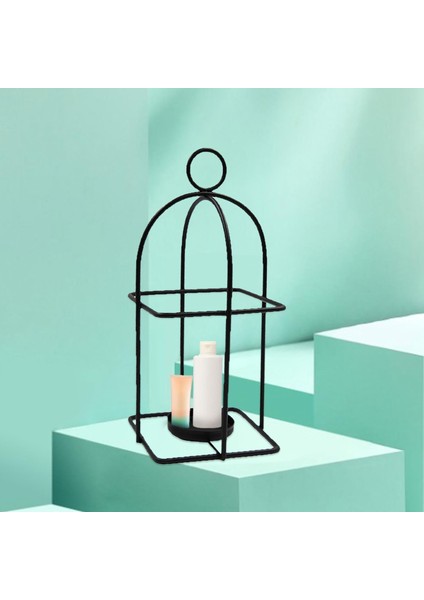 Birdcage Mumluk Dekoratif Mum Centerpieces Metal Ev Parti Siyah İçin