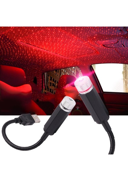 USB Yıldız Gece Lambası Mini LED Romantik Atmosfer Projektör Lambası Kırmızı Işık