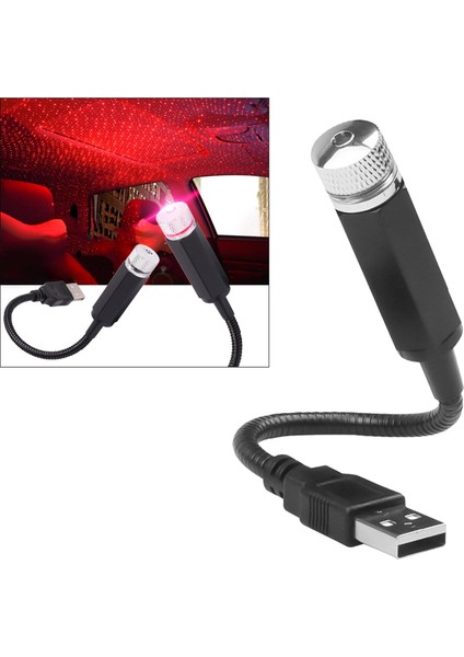 USB Yıldız Gece Lambası Mini LED Romantik Atmosfer Projektör Lambası Kırmızı Işık