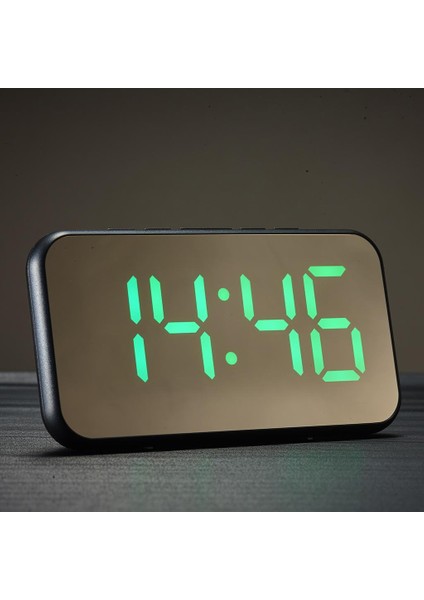 Dijital LED Masası Çalar Saat Ayna Ekran USB Erteleme Sıcaklık Saati Yeşil (Yurt Dışından) fiyatları