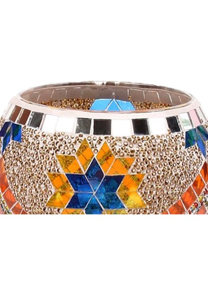 Mozaik Cam Mumluk Çay Işık Şamdan Kavanoz Merkezi Akşam Yemeği Mavi(Yurt Dışından) fırsatları