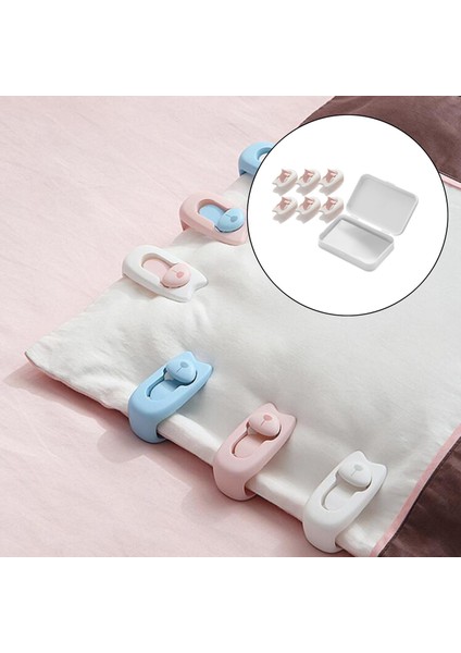 4 Adet Kaymaz Yorgan Klipler Battaniyeler Raptiye Klip Kaymaz Yatak Örtüsü Sac Beyaz (Yurt Dışından) fırsatları