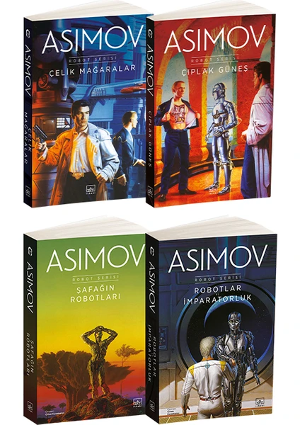 Robot Serisi 4 Kitap Set Isaac Asimov / Çelik Mağaralar - Çıplak Güneş - Şafağın Robotları - Robotlar ve Imparatorluk