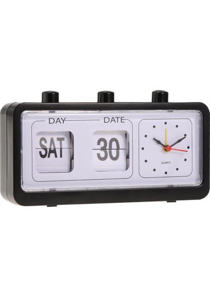Retro Vintage Takvim Flip Alarm Saati ile Üç Basın Düğmesi Siyah (Yurt Dışından)