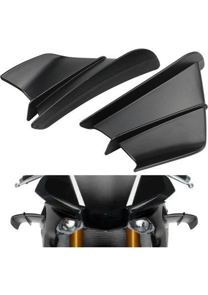 Evrensel Motosiklet Winglets H2 / H2R Için Hava Saptırıcı Tüm Motosikletler Siyah (Yurt Dışından)