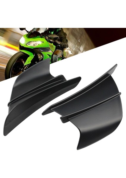 Evrensel Motosiklet Winglets H2 / H2R Için Hava Saptırıcı Tüm Motosikletler Siyah (Yurt Dışından)