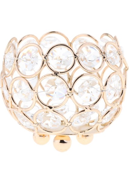 Altın Kristal Masa Standı Mum Çay Işık Tutucu Düğün Ziyafet Olay 8 cm 8 cm Altın (Yurt Dışından)