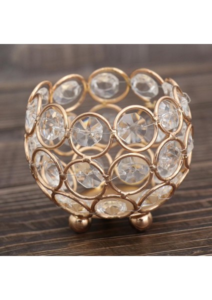 Altın Kristal Masa Standı Mum Çay Işık Tutucu Düğün Ziyafet Olay 8 cm 8 cm Altın (Yurt Dışından) fiyatları