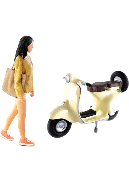 1:64 Şekil Kız Motosiklet Minyatür Sahneleri Mikro Peyzaj S Ölçer Sarı (Yurt Dışından) fiyatları