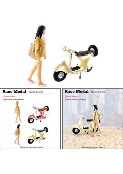 1:64 Şekil Kız Motosiklet Minyatür Sahneleri Mikro Peyzaj S Ölçer Sarı (Yurt Dışından) indirimleri