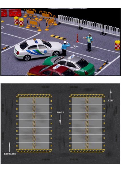 Otopark Mat Bez & Kauçuk Mouse Pad 1:64 Simülasyon Oyuncak Arabalar Için Ekran A (Yurt Dışından)