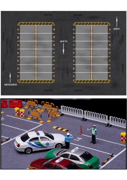 Otopark Mat Bez & Kauçuk Mouse Pad 1:64 Simülasyon Oyuncak Arabalar Için Ekran A (Yurt Dışından)