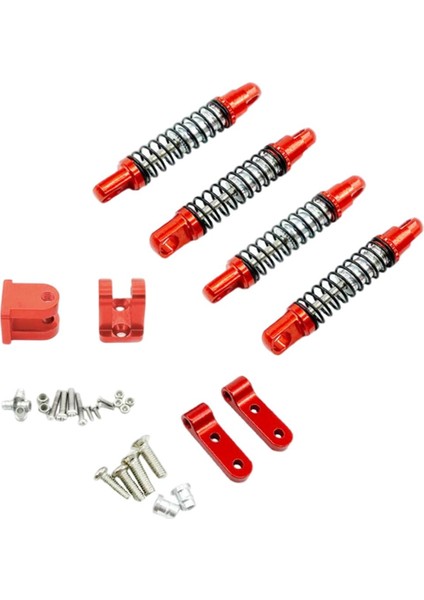 4 Adet Rc Amortisör Wpl D12 Rc Araba Dıy Için Sabitleme Kiti ile Kırmızı Accs Kırmızı (Yurt Dışından)