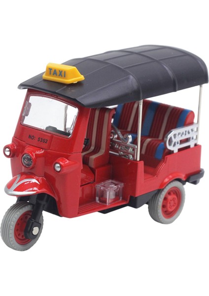 Alaşım Diecast Tayland Üç Tekerlekli Bisiklet Nefis Simülasyon Araçları Süsler Kırmızı (Yurt Dışından)