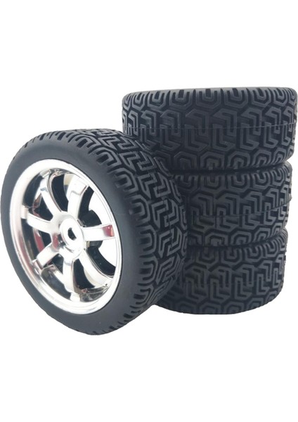 4 Parça 1/10 1/14 1/18 1/16 Rc Tekerlekler Için Lastikler Wltoys 144001 Hsp Kamyon Gümüş (Yurt Dışından)