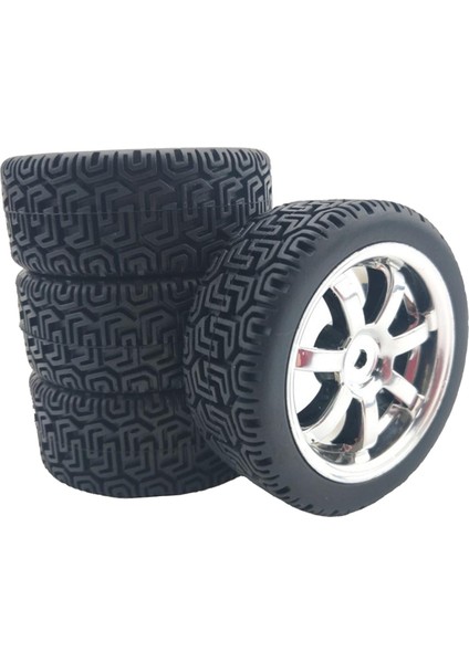 4 Parça 1/10 1/14 1/18 1/16 Rc Tekerlekler Için Lastikler Wltoys 144001 Hsp Kamyon Gümüş (Yurt Dışından)