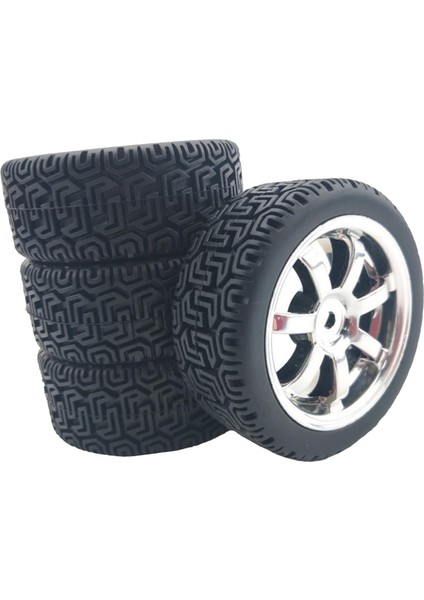 4 Parça 1/10 1/14 1/18 1/16 Rc Tekerlekler Için Lastikler Wltoys 144001 Hsp Kamyon Gümüş (Yurt Dışından)