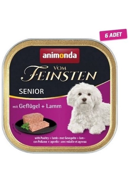 6 Adet - Animonda Vom Feinsten Kümes Hayvanlı ve Kuzu Etli Yaşlı Köpek Konservesi 150 gr