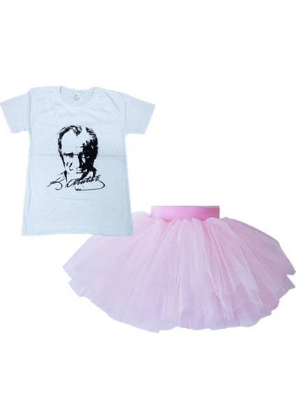 23 Nisan Tütü Astarsız Etek,23 Nisan Atatürk Baskı Tişort Seti