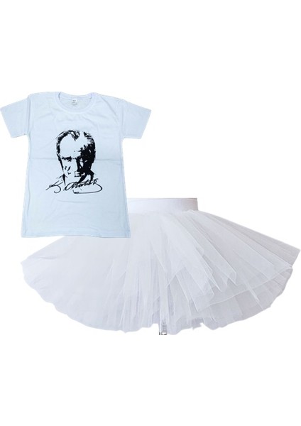 23 Nisan Tütü Astarsız Etek,23 Nisan Atatürk Baskı Tişort Seti