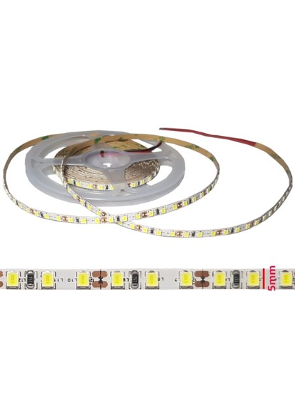 5mm 12V 120 Ledli 2835 Amber(Sarı) Şerit LED (5metre)Ince Pcb Li