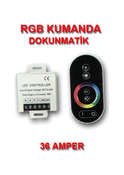 Dora Led Touch Rgb LED Kontrol Dokunmatik Rgb LED Kontrol 12-24VOLT 36AMP