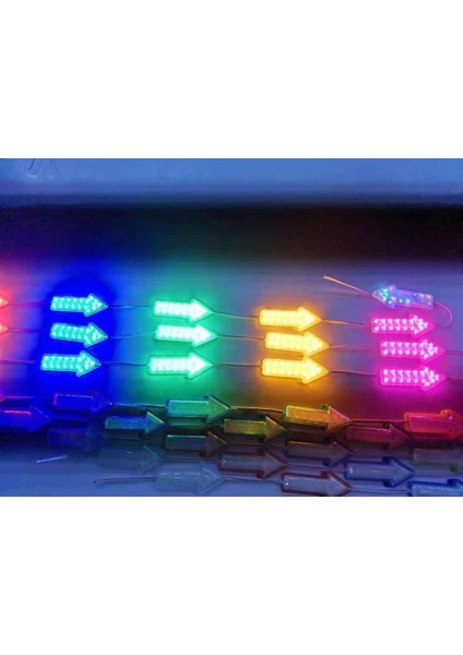 12 Volt Ok Yönlü Led Modül İşaret Modülü Tabela Modül Reklamcı Modül Pembe (3 Adet)