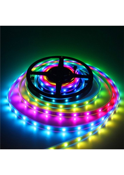 5V Adreslenebilir WS2812B Pixel Şerit LED M:60LED 5m Magic LED Ip 44 Iç Mekan