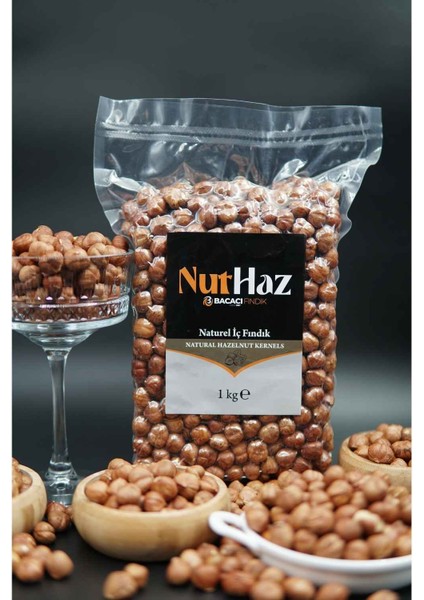 Nuthaz Naturel Çiğ Iç Fındık 1000 gr Vakum Paket