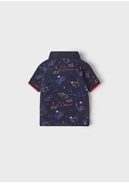 Erkek Bebek Lacivert Polo-Kısa Kol-Genıs Baskılı fiyatları
