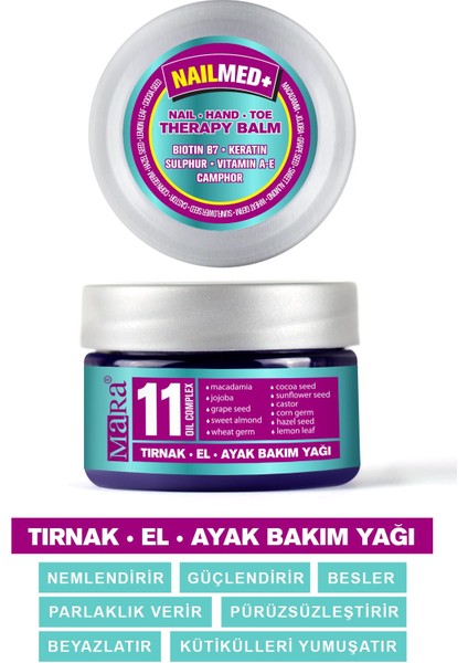 Nailmed+ 11 Yağ Içeren Tırnak El Ayak Bakım Yağı 40ML