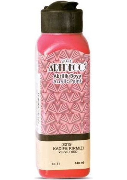 Akrılık Boya Artdeco Kadıfe Kırmızı 140ML.3019