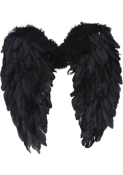 Melek Peri Kanat Cosplay Noel Fantezi Elbise Noel Partisi Kostüm Sahne Siyah (Yurt Dışından)