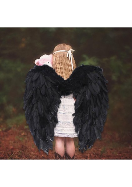 Melek Peri Kanat Cosplay Noel Fantezi Elbise Noel Partisi Kostüm Sahne Siyah (Yurt Dışından) indirimleri