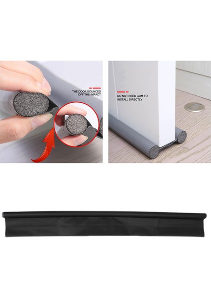 Kapı Alt Mühonun Altında Ses Geçirmez Taslak Güvenli Köpük Şerit Bloker Siyah (Yurt Dışından) fırsatları