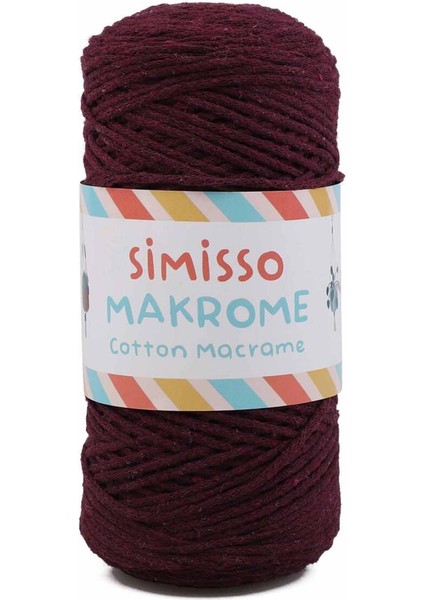 Pamuklu Makrome Ipi 250 Metre 2 mm | Bordo