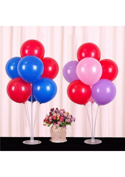 2 Adet Ayaklı Balon Standı Dekoratif 7 Li Balon Standı