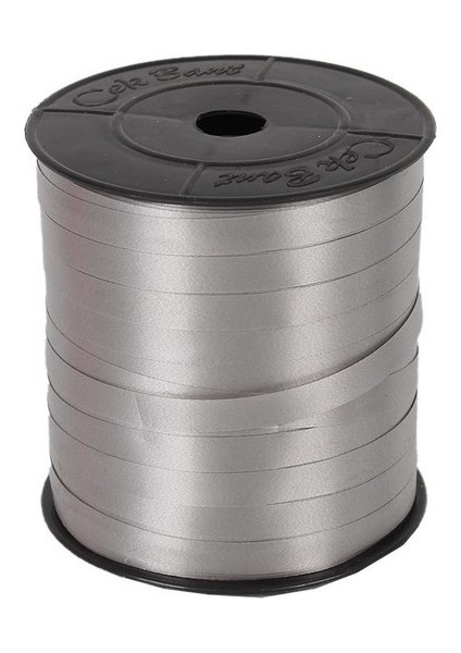200 Metre Gümüş Renkli Düz Şerit Rafya 8 mm Balon Ipi Plastik Balon Süsleme Kurdelesi