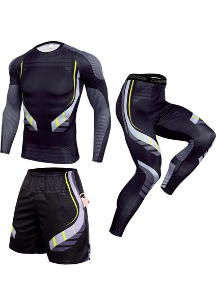 Erkek Bisiklet Giyim Fitness Giyim Erkek Günlük Spor Takım Elbise Üç Parçalı Basketbol Takım Elbise STK172 Xl(Yurt Dışından)