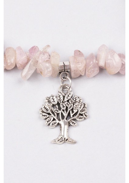 Kunzit Doğal Taş Hayat Ağacı Sallantılı Kırıktaş Bileklik fiyatları