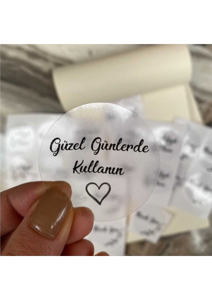 Şeffaf Sticker Güzel Günlerde Kullanın - 5 cm Çapında 60 Adet fiyatları