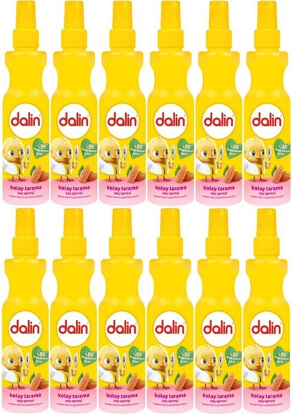 Kolay Saç Tarama Spreyi 200ML Badem Özlü (12 Li Set)