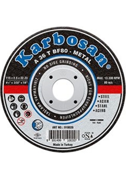 Metal Kesme Taşı 115 Karbosan