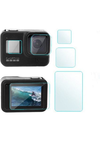 Hero 8 Temperli Cam Ekran Koruyucu Gopro Hero 8 Uyumlu